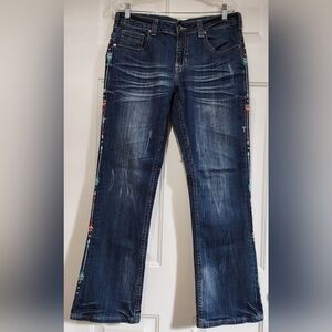 Cowgirl Tuff Women's Denim Blue Jeans 31x31 Boot Cut - "Wild Pathmaker"